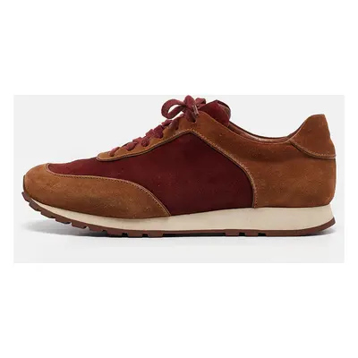 Loro Piana Brown/Maroon Suede Week End Walk Sneakers Size