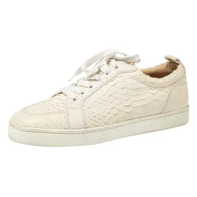 Christian Louboutin White Python Rantulow Low Top Sneakers Size