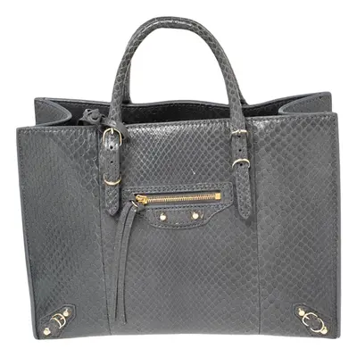 Balenciaga Dark Grey Python Papier A6 Tote