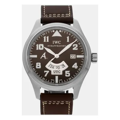 IWC Brown Stainless Steel Pilot's IW3261-04 Automatic Men's Wristwatch mm