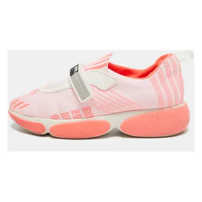 Prada Pink Fabric Slip On Sneakers Size