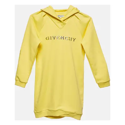 Givenchy Yellow Logo Embroidered Cotton Hoodie Dress 12Y