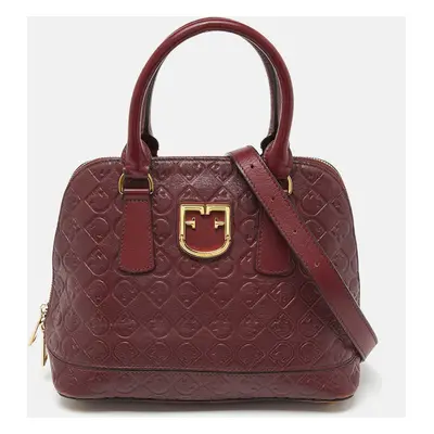 Furla Burgundy Leather Dome Satchel