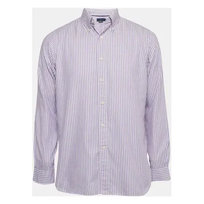 Ralph Lauren Purple Striped Cotton Buttoned Down Shirt