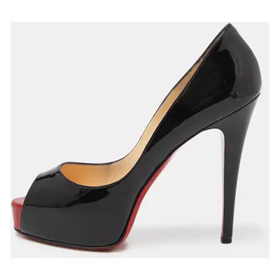 Christian Louboutin Black Patent Leather Hyper Prive Pumps Size