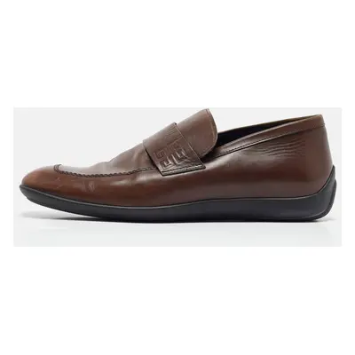 Givenchy Brown Leather Slip On Loafers Size