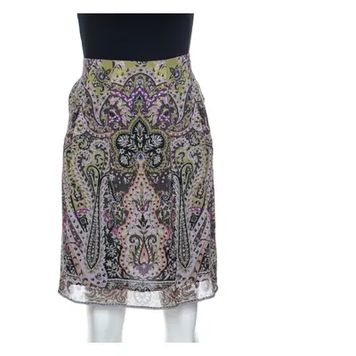 Etro Multicolor Paisley Print Silk Skirt