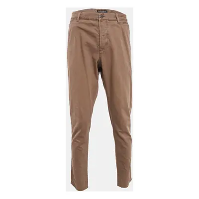 Dolce & Gabbana Brown Herringbone Cotton Pants