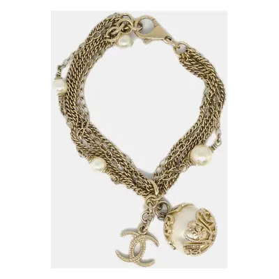 Chanel Artificial Pearl Gold 06P Bracelet