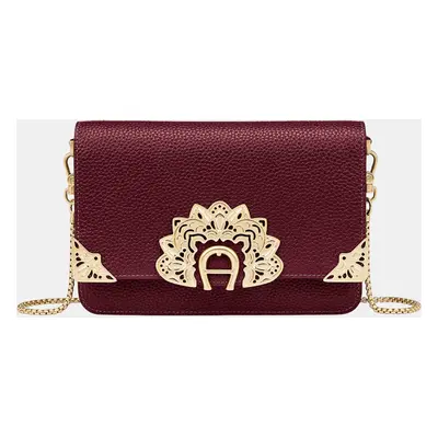 Aigner Burgundy shaking gold DIADORA Burgundy Bill and Card Case