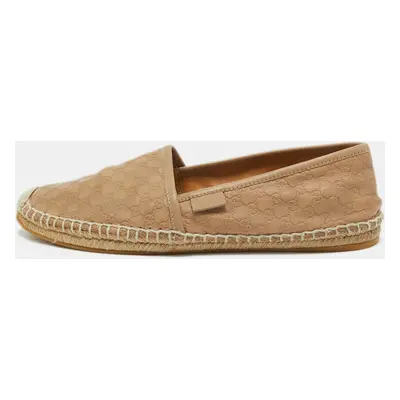 Gucci Brown GG Leather Espadrille Flats Size