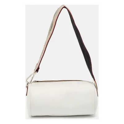 Burberry White Leather Cylinder Shoulder Bag