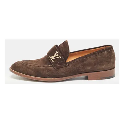 Louis Vuitton Brown Suede Saint Germain Slip On Loafers Size