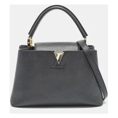 Louis Vuitton Black Taurillon Leather Capucines PM Bag