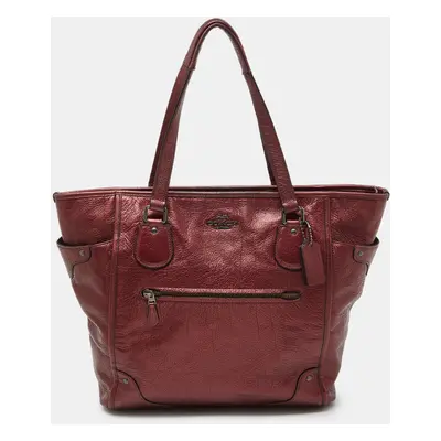 Coach Metallic Leather Zip Tote