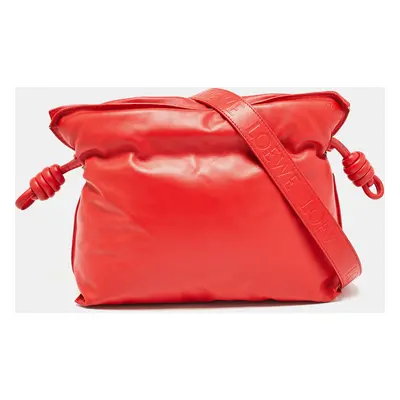 Loewe Red Leather Medium Flamenco Clutch Bag