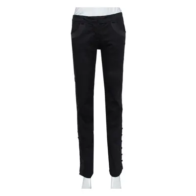 Emporio Armani Black Side Trim & Button Detail Trousers