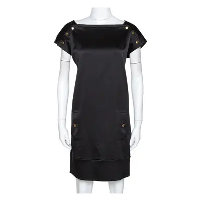 Diane von Furstenberg Black Textured Silk Pisco Shift Dress