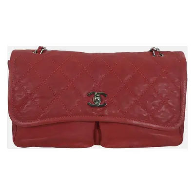 Chanel Red Leather Natural Beauty Flap Bag