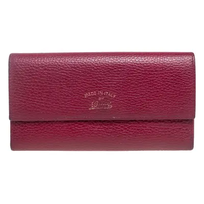 Gucci Burgundy Leather Swing Continental Wallet