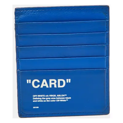 Off White Blue Leather For Cards Holder