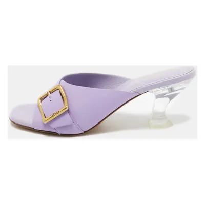 Tod's Purple Leather Slide Sandals Size 37.5