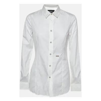 Dsquared2 White Cotton Buttoned Long Sleeve Shirt