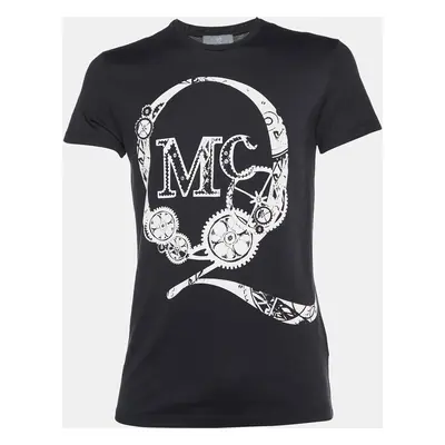 McQ by Alexander McQueen Black Logo Print Cotton Crew Neck T-Shirt