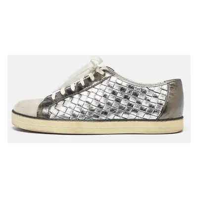 Bottega Veneta Multicolor Intrecciato Leather Sail Sneakers Size