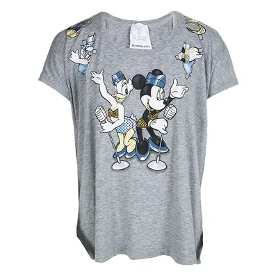 Monnalisa NY & LON Grey Daisy Duck and Minnie Mouse Printed T-shirt Yrs