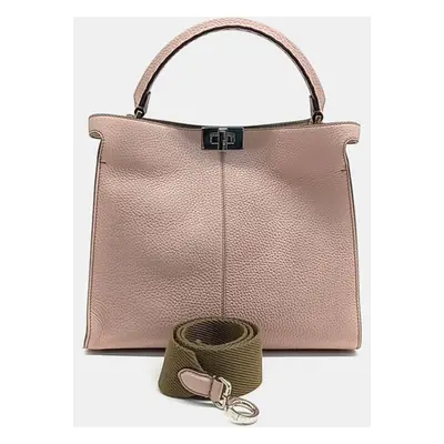 Fendi Pink Leather Selleria Peekaboo Shoulder Bag