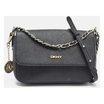 Dkny Black Leather Bryant Park Flap Shoulder Bag