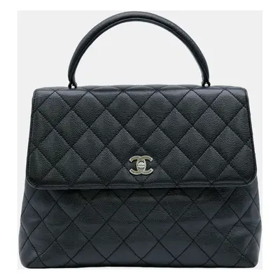 Chanel Black Leather Kelly Top Handle Bag