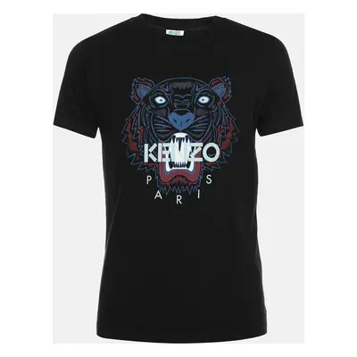 Kenzo Black Fabric Tiger Print T-Shirt