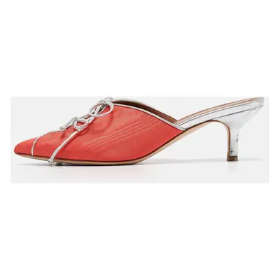 Malone Souliers Coral Orange Grosgrain Victoria Mules Size