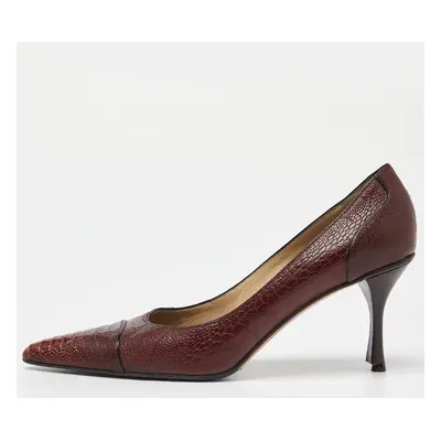 Gucci Brown Crocodile Leather Pointed Toe Pumps Size 38.5