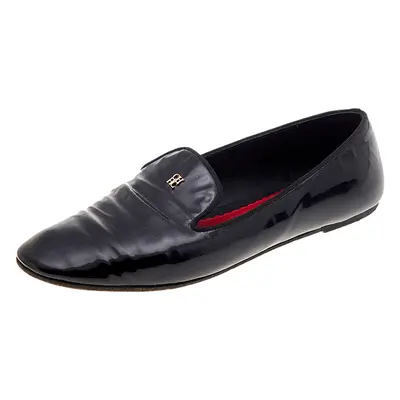 CH Carolina Herrera Black Patent Leather Smoking Loafers Size