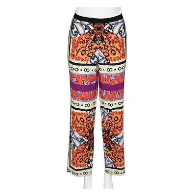 Etro Multicolor Paisley Print Crepe Straight Fit Trousers