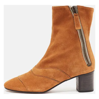 Chloe Brown Suede Ankle Boots Size 37.5