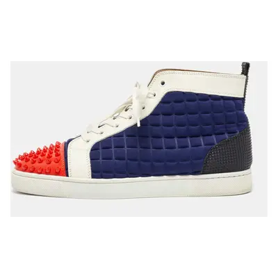 Christian Louboutin Multicolor Patent Leather, Neoprene Louis Flat High Top Sneakers Size