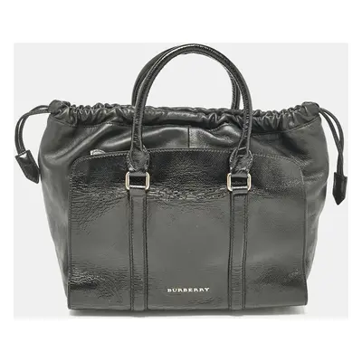 Burberry Black Patent and Leather Dinton Tote