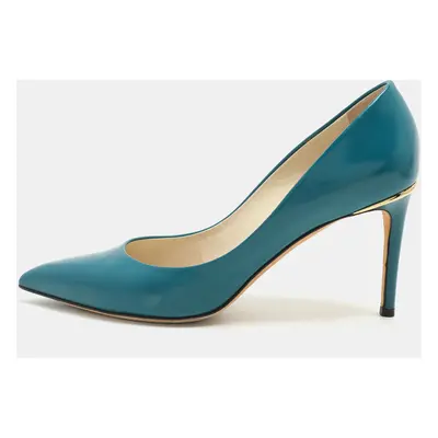 Louis Vuitton Blue Patent Leather Eyeline Pointed Toe Pumps Size