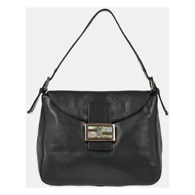 Fendi Black Leather Mamma Baguette Handbag