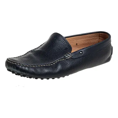 Tod's Navy Blue Leather Slip On Loafer Size