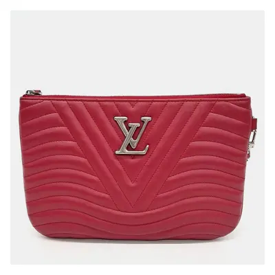 Louis Vuitton Red Leather New Wave Pouch