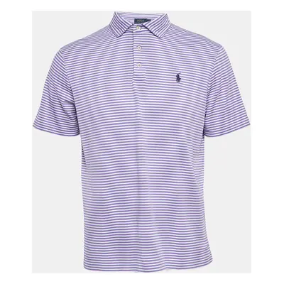 Polo Ralph Lauren Purple Striped Cotton Polo Classic Fit T-Shirt