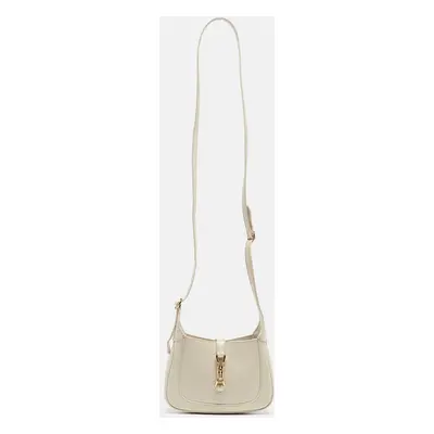 Gucci White Leather Mini Jackie Shoulder Bag