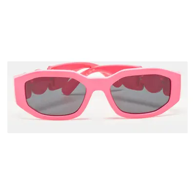 Versace Pink/Black MOD Medusa Biggie Rectangular Sunglasses