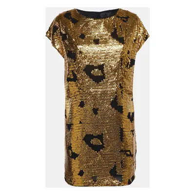 See by Chloé Gold Sequin Crepe Mini Dress