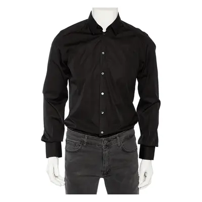 Dolce & Gabbana Black Cotton Front Button Shirt